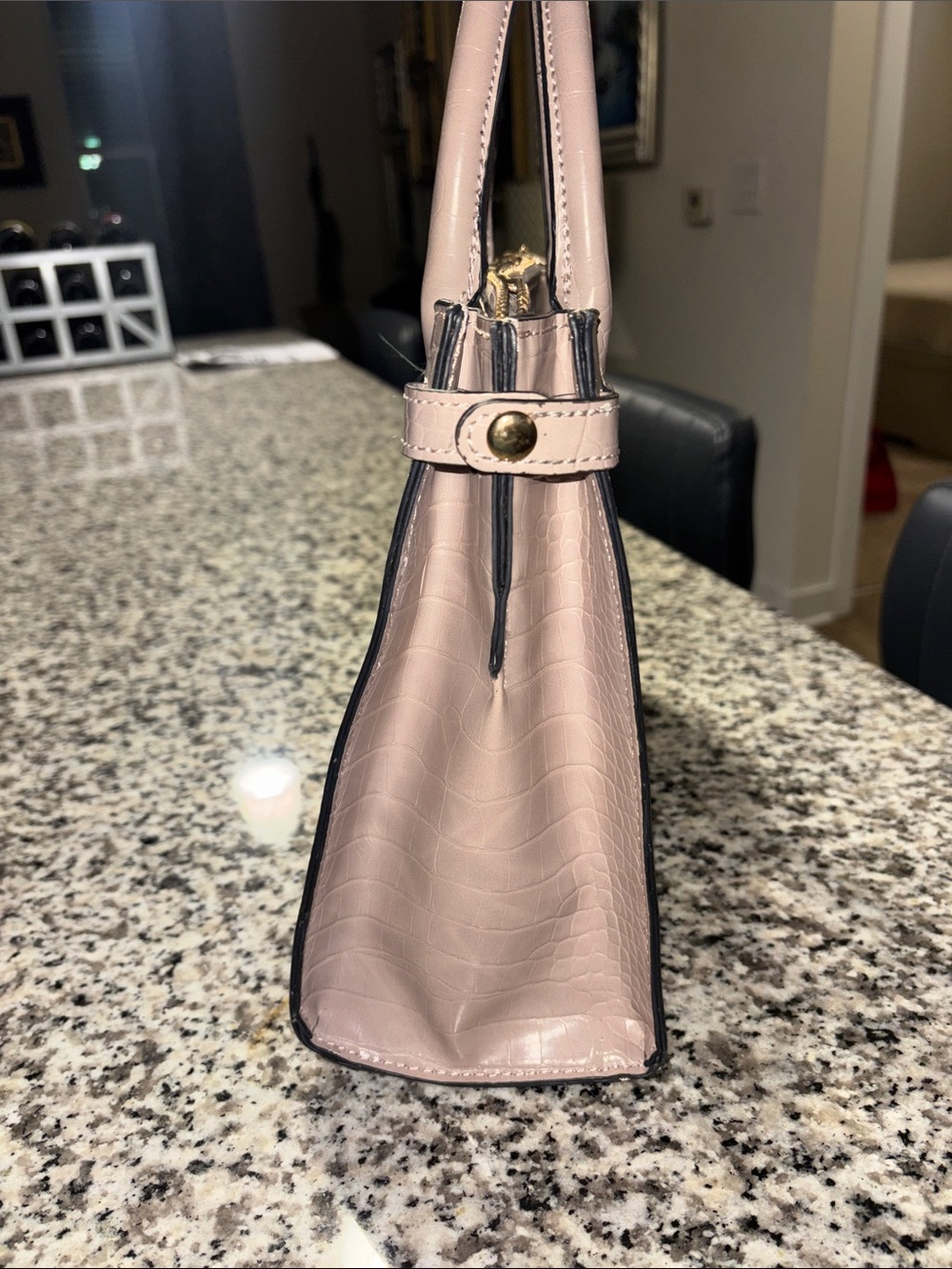 Aldo Light Blush Croc Satchel - Picture 3 of 5